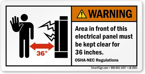 We have 2 feeds coming into the plant 1 480v wye and 1 480 delta. Warning Area In Front Electrical Panel Clear 36 Inches Label, SKU: LB-2921