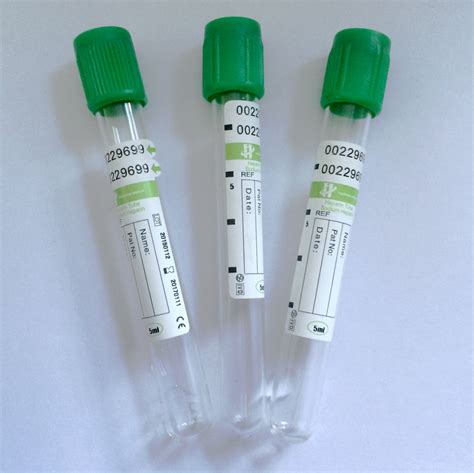 It should not be used for testing lithium in blood. Green Top Blood Collection Lithium Heparin Tube with CE ...