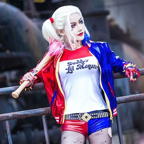 Suicide Squad Harley Quinn Disfraces Batman Joker Mujeres Bordadas Chaqueta Anime Fantasía