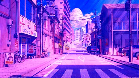 Papel De Parede City Pop Onda De Vapor Cidade Japão Anime
