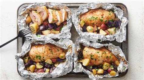 Foil Wrapped Chicken And Vegetables