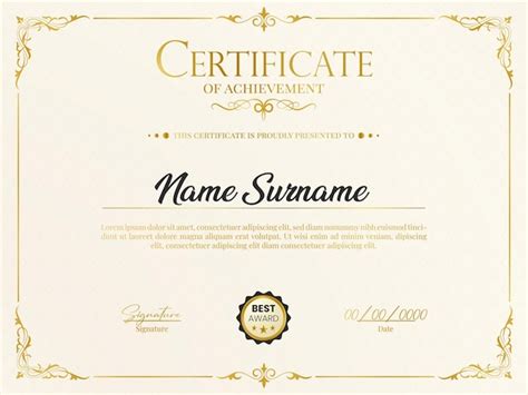 Modelo De Certificado De Luxo Com Design De Diploma De Moldura De Borda Elegante Para Gradua O