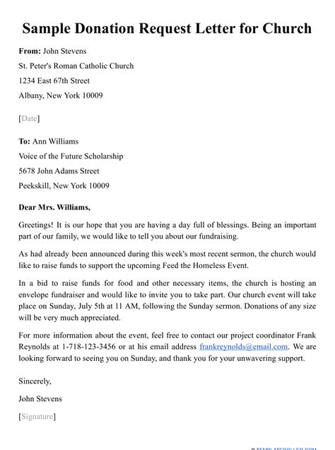 Solicitation Letter For Financial Support For Church Churchgistscom