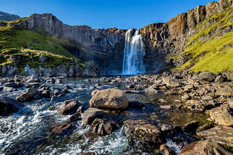 Gufufoss Waterfall In Iceland Stock Image Colourbox