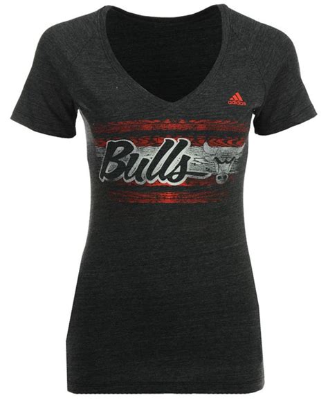 Adidas Womens Chicago Bulls Woodgrain Stripe T Shirt Macys