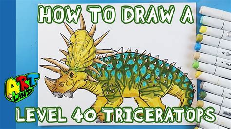 How To Draw A Level Triceratops Youtube