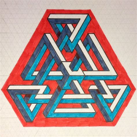 Impossible On Behance In 2022 Geometric Art Graph Paper Art