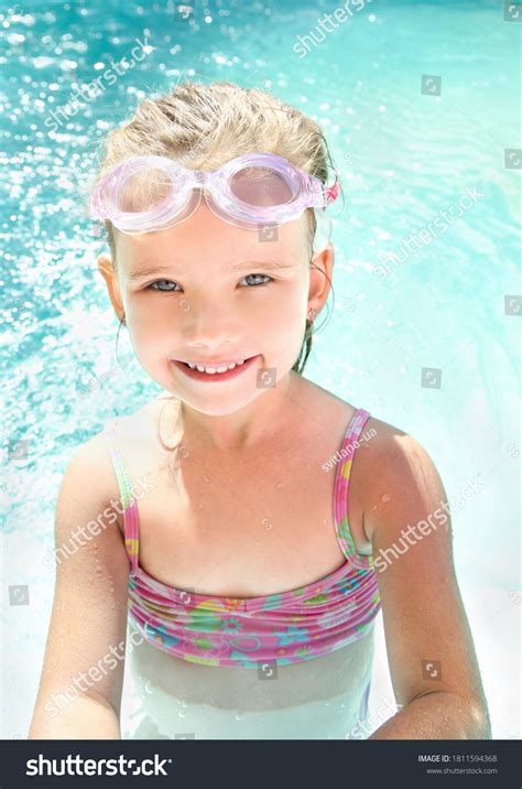 Cute Smiling Little Girl Child Swimming Stock Photo Edit Now 1811594368