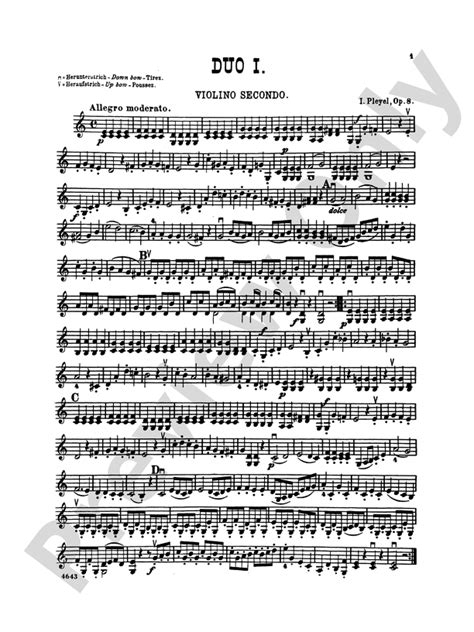 Pleyel Six Duets Op 8 Duet No 1 Violin Ii Part Digital Sheet