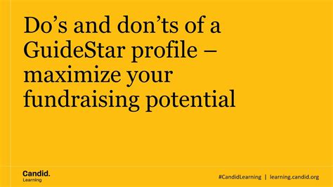 Dos And Donts Of A Guidestar Profile Maximize Your Fundraising