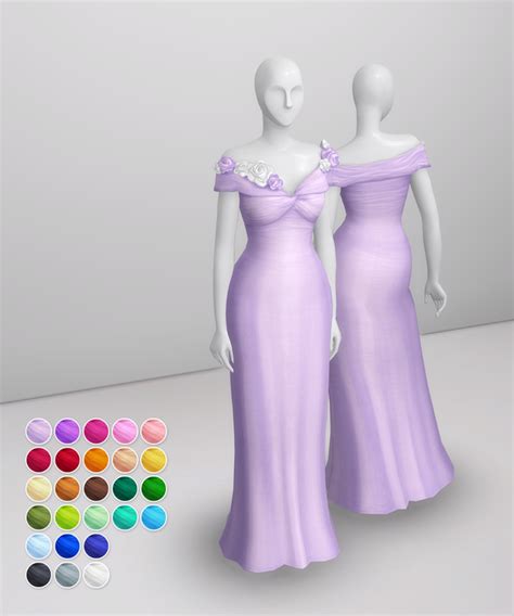 Bloome Gown 26 Color Rustys On Patreon Sims 4 Mm Cc Sims Four