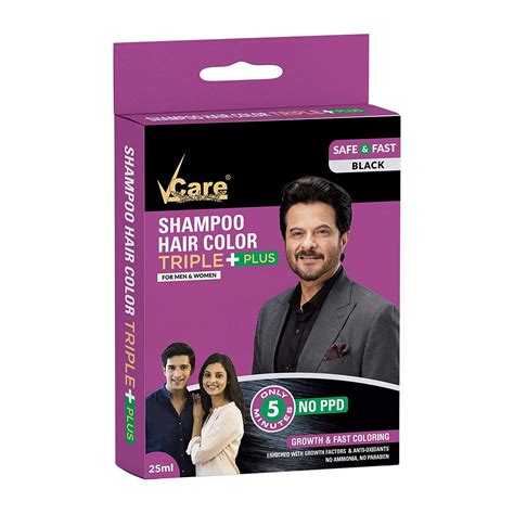 Buy Vcare Shampoo Hair Color Black 25ml Online At Low Prices In India