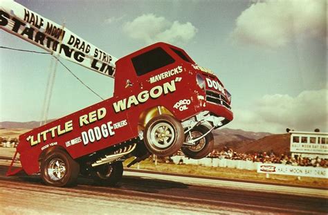 The Little Red Wagon Poppin Wheelies At The Half Moon Drag Strip
