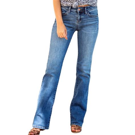 Judy Blue Mid Rise Boot Cut Jeans Purple Leopard Boutique