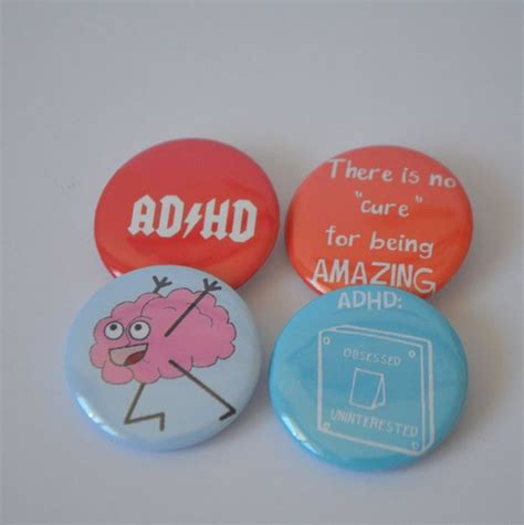 Funny Adhd Humour Badge Set Sassy Gift Etsy Adhd Funny Sassy The Cure Badge Unique Jewelry