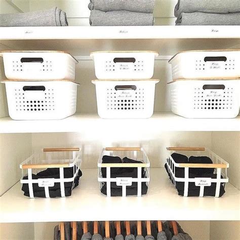 White Nordic Storage Baskets With Handles Pantry Storage Kitchen