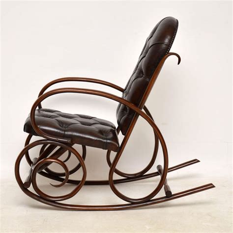 Antique Bentwood And Leather Rocking Chair By Thonet Marylebone Antiques