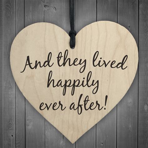 They Lived Happily Ever After Wooden Hanging Heart Plaque