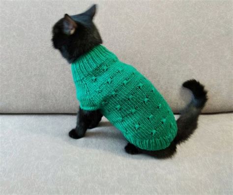 Hand Knitted Cat Sweater Jumper For Cat Pet Sphynx Cat Sweater Outfit