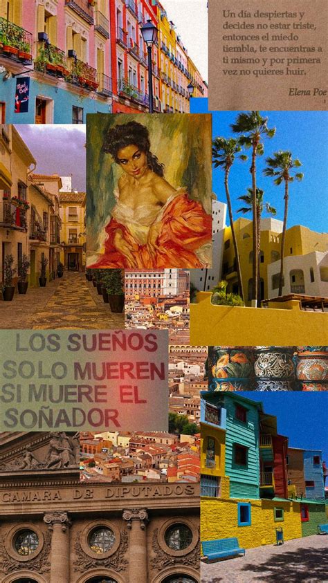 Spanish Collage Aesthetic Background Aesthetic Backgrounds Spanish Posters Latina Aesthetic