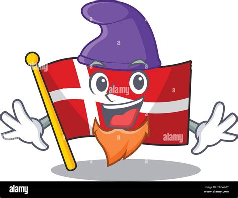 Flag Denmark Mascot Cartoon Style As An Elf Stock Vector Image And Art