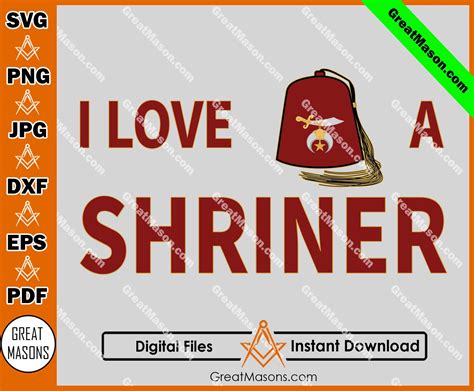 I Love A Shriner Heart Shrine Fez Sword Star Symbol Shriners - Etsy