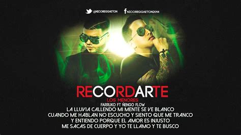 Recordarte Farruko Ft De La Ghetto Letra Los Menores Youtube