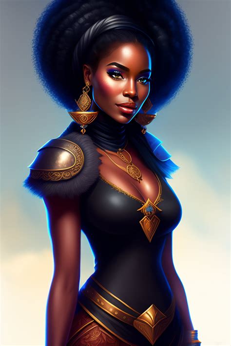 Lexica Fantasy Portrait Beautiful Black Woman Custom Character Art Dnd Illustration Dnd