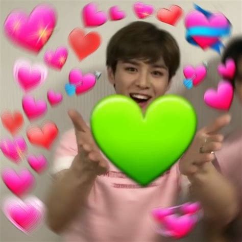 pin by woojae ‧₊˚ on nct reaction memes ༉‧₊˚ nct kun heart meme kpop memes