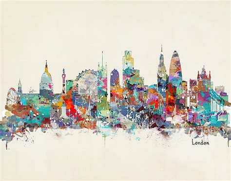 London City Skyline Painting By Bri Buckley Pixels