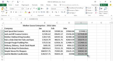 How To Use Autosum In Excel 2016 Dummies