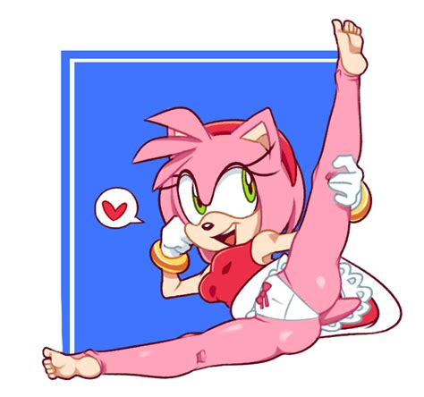 Rule 34 Amy Rose Bow Panties Cameltoe Female Leg Up Looking Away Panties Pink Hair Solo Sonic