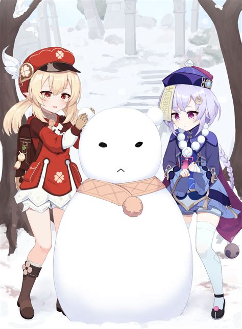 Resurrected as a zombie by the adepti , she has ended up in baizhu 's care and now works at bubu pharmacy in liyue harbor. Klee And Qiqi Fanart - Fiddle The Kuma On Twitter Klee ...