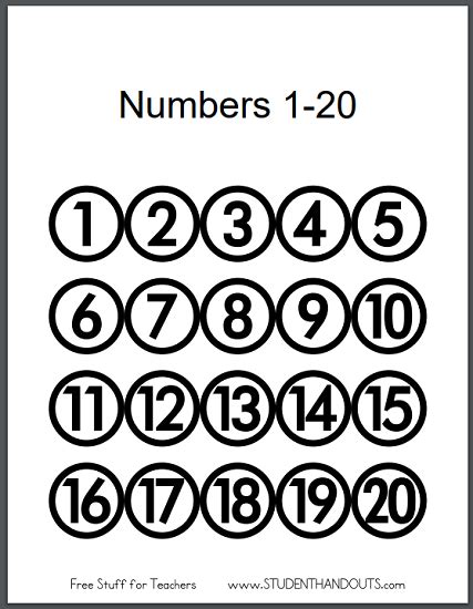 Free Large Printable Numbers 1 20 Pdf Sea Creature Number Posters 1