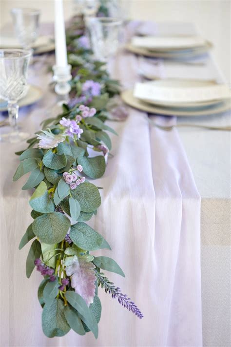 Ft Greenery Garland With Filler Flowers In Lilac Lavender Wedding