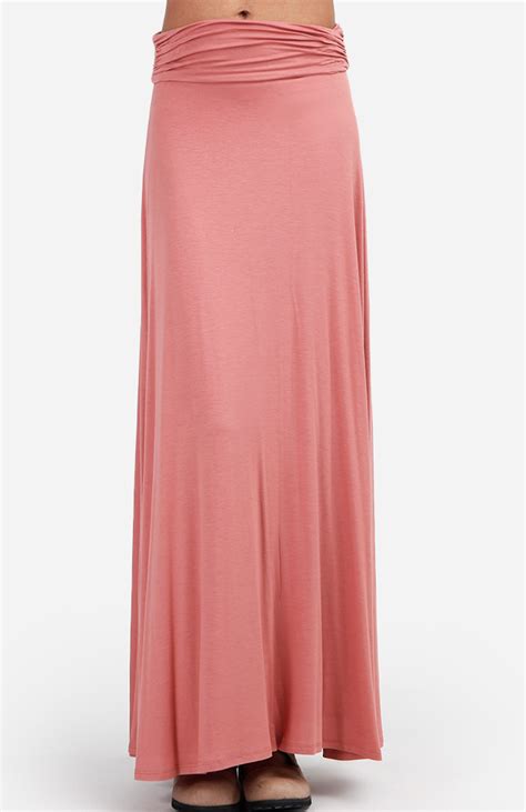 Ruched Maxi Skirt In Dusty Pink Dailylook