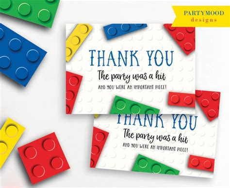 Building Blocks Thank You Cards Thank You Cards Blocks Etsy