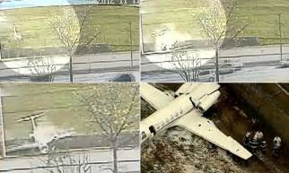 Caught On Camera Terrifying Moment Plane Crashes Yards From Busy Motorway After Overshooting
