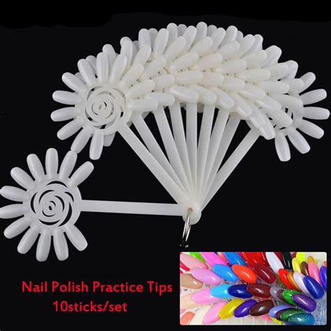 buy new false diy art fan rosette board nail polish practice tips menicure sticks palette tool