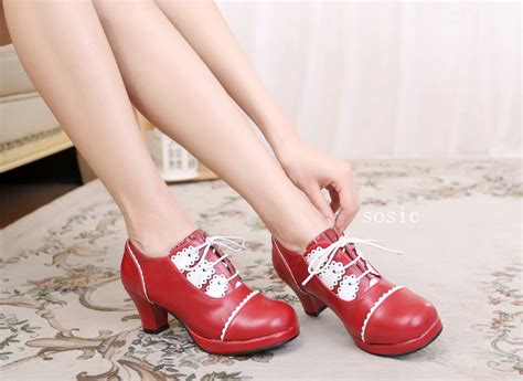 Sweet Lace Up Lolita Heels Shoes