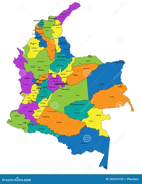Colombia Political Map Vector Illustration 88029222
