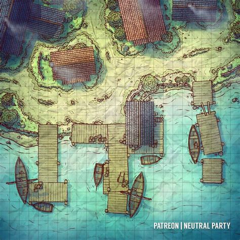 Village Docks Battlemaps Dnd World Map Fantasy Map Pathfinder Maps