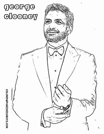 Coloring Pages George Clooney Boys Hollywood Celebrities