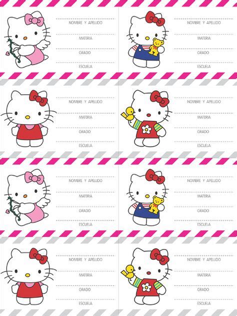 Etiquetas Escolares Hello Kitty Para Imprimir Gratis Imagui
