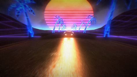 Wallpaper Night Neon Car Retro Games New Retro Wave