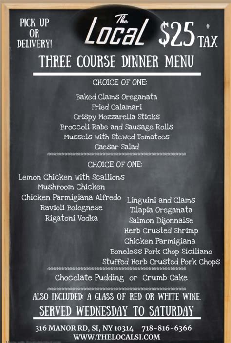 3 Course Menu Template