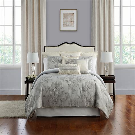 Add a touch of class to your bedroom with the madison park odette 8 piece jacquard comforter set. Lacy Silver by Waterford Luxury Bedding ...