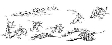 #habarudo #illustration #鳥獣戯画 #rabbit #monkey #frog. 鳥獣人物戯画 meets グラマラス京都とは - Japaaan