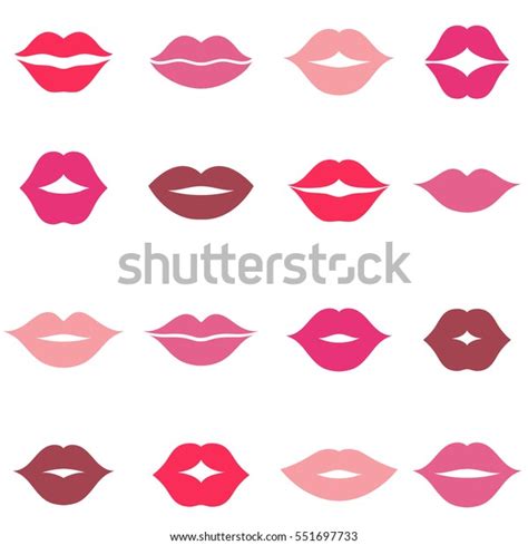 Set Different Womens Lips Icons Isolated 库存矢量图（免版税）551697733