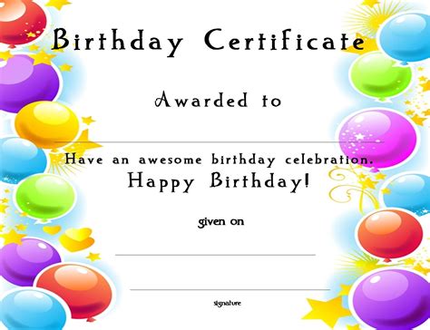 Cute Birthday For Two Certificate Free Printable
